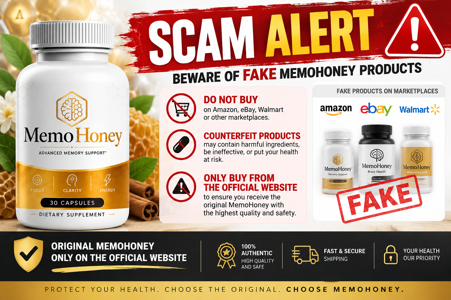 Warning about fake MemoHoney sold on marketplaces